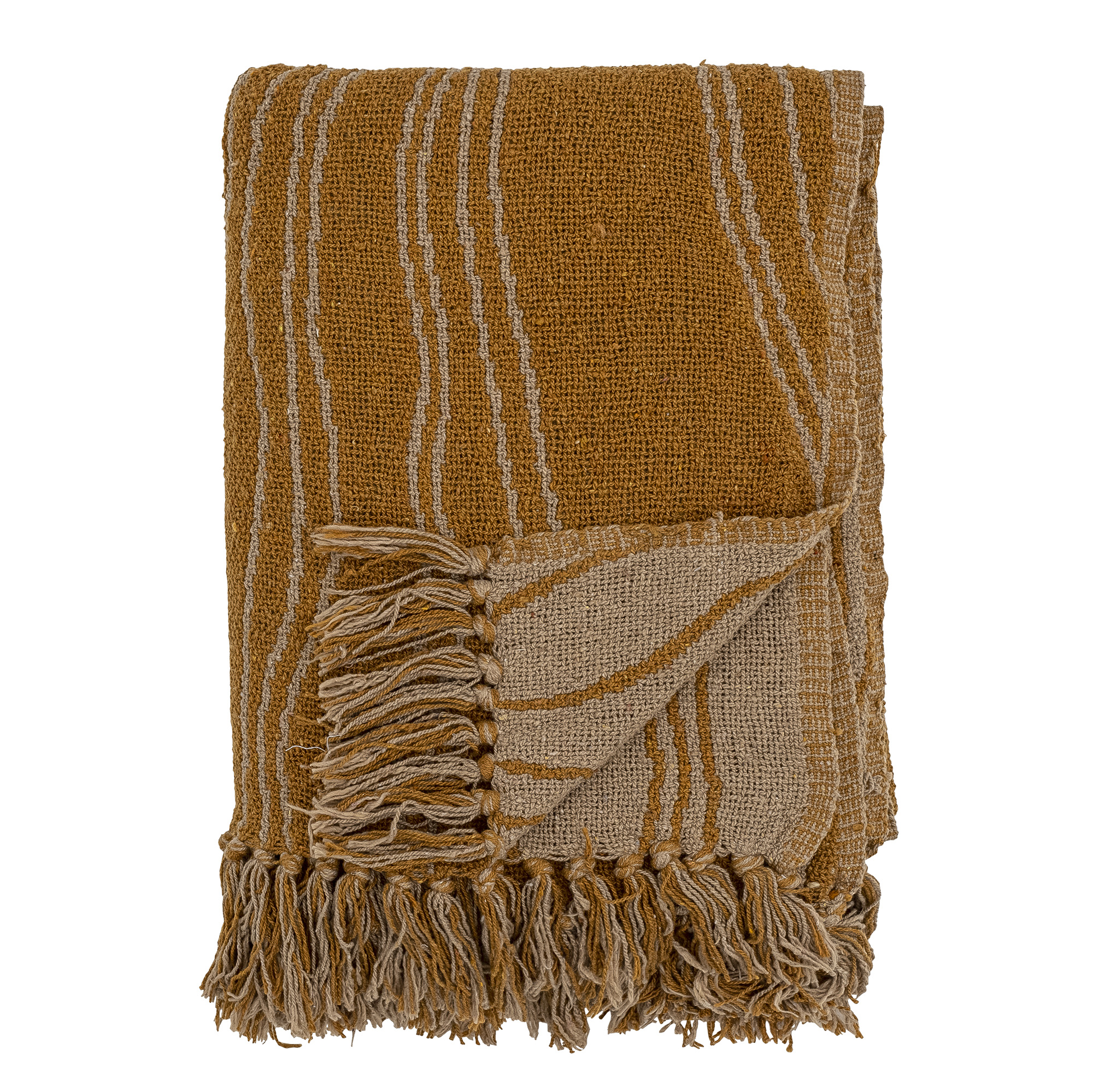 Bloomingville Ginna Throw, Brown, Recycled Cotton