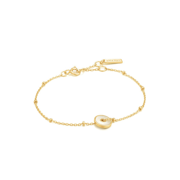 Ania Haie Gold Mother Of Pearl Disc Bracelet