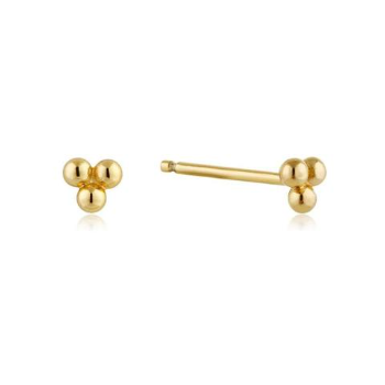 Ania Haie Modern Minimalism Triple Ball Stud Earrings In Gold