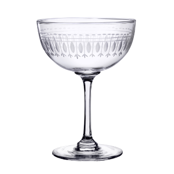 The Vintage List Pair Of '' Ovals Design Crystal Champagne Glasses