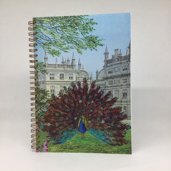 'corsham Court And The Peacocks' Notebook Hand-glittered A5 Ring-bound
