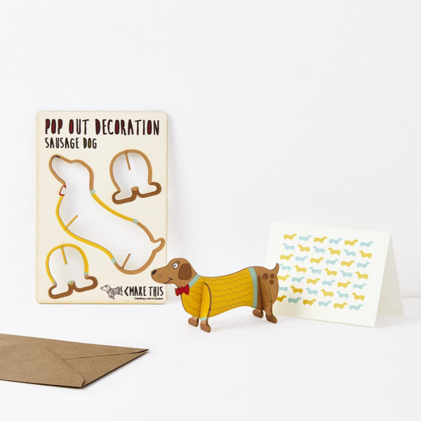 Sausage Dog Pop-out Card