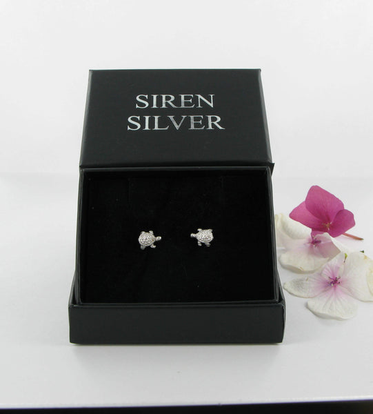 Siren Silver Turtle Stud Earrings