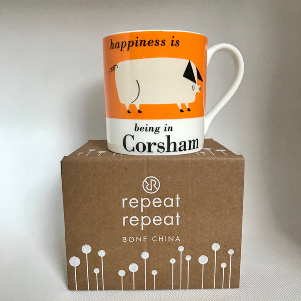 Repeat Repeat Happiness Is Being In Corsham Mug