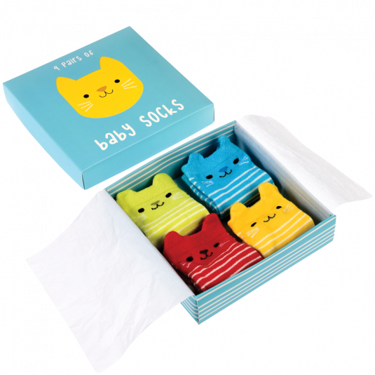 Kitten Boxed Set Of 4 Pairs Of Baby Socks