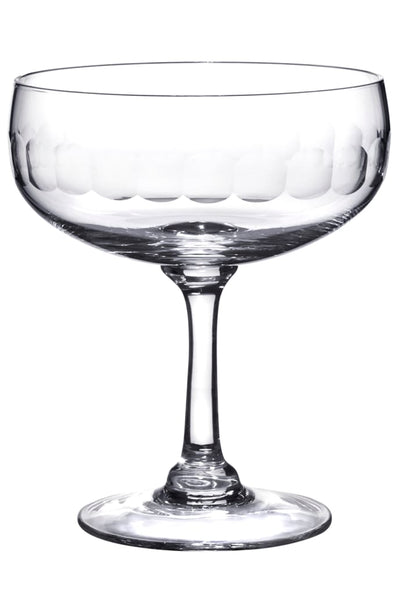 The Vintage List Pair Of '' Lens Design Crystal Champagne Glasses