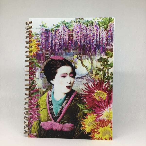 Geisha Notebook Hand-glittered A5 Ring-bound