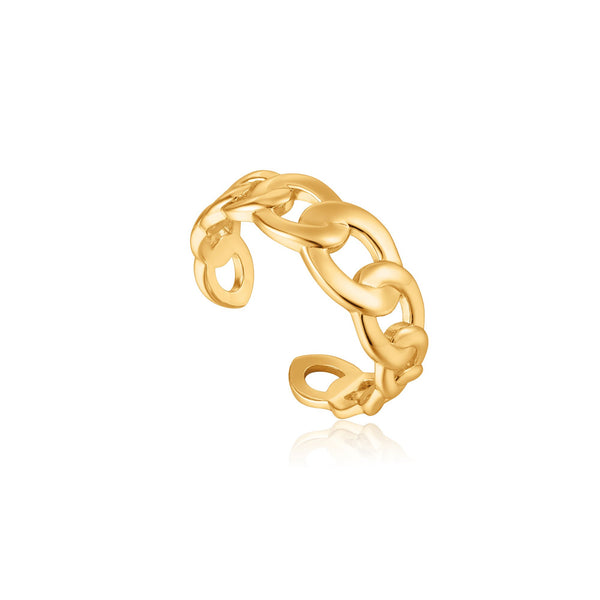 Ania Haie Gold Curb Chain Adjustable Ring