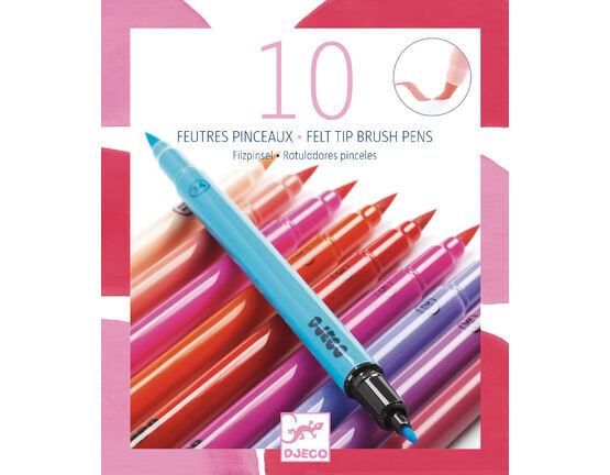 Djeco  Felt-tip Brush Pens - Pinks
