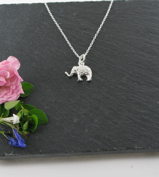 Siren Silver Elephant Charm Necklace Sterling Silver