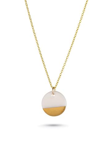One & Eight Porcelain Gold Dipped Necklace