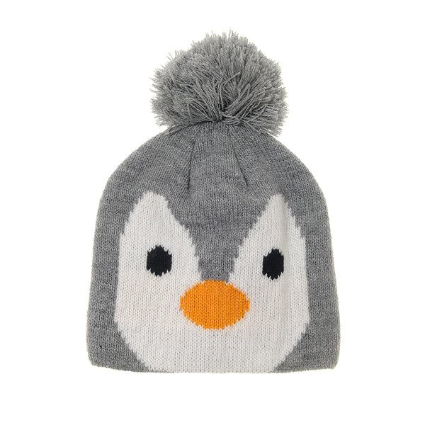 Grey Penguin Bobble Hat