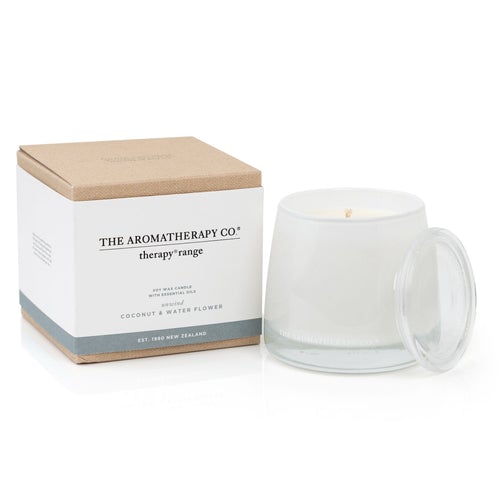 Aromatherapy Co. NZ Unwind Therapy Candle Coconut And Water Flower 260g