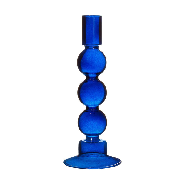 Bubble Glass Candleholder - Blue