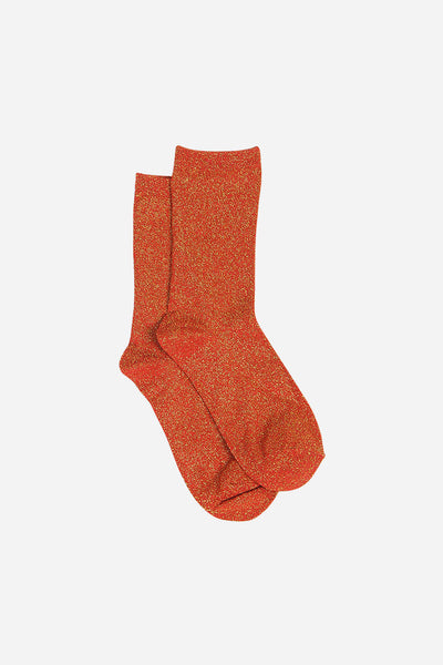 Orange All Over Glitter Socks