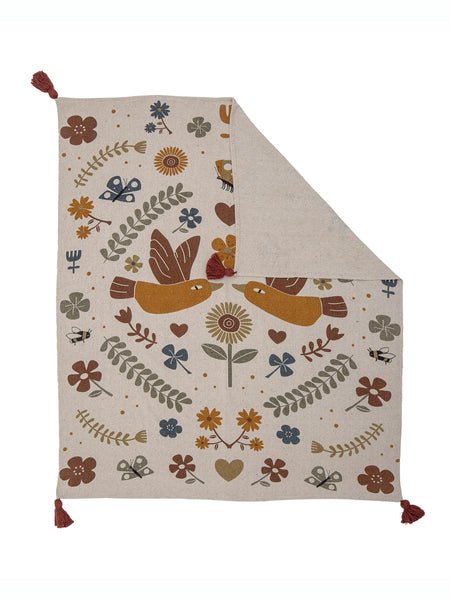 Dorell Brown Flower Recycled Cotton Throw