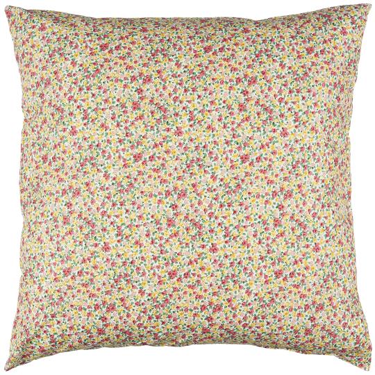 Ib Laursen Cushion Cover - Llght Yellow, Rose And Red Flowers - Square