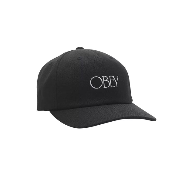 OBEY Bold Hedges 6 Panel Strapback Cap - Black