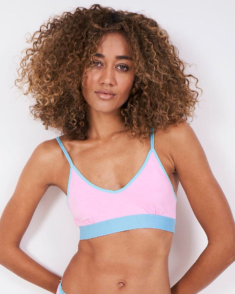 Stripe and Stare T-shirt Bra - Turquoise/candy Floss