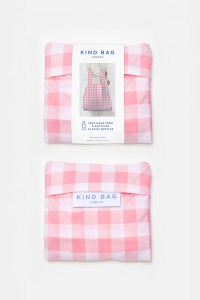 Pink Gingham Medium Reusable Bag - Eco