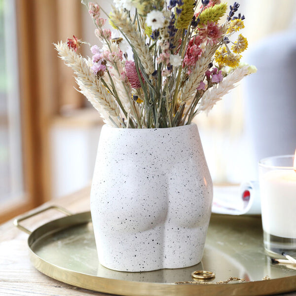 Ceramic Speckled Bum Vase