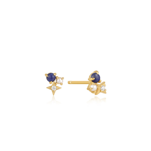 Ania Haie Lapis Star Stud Earrings In Gold