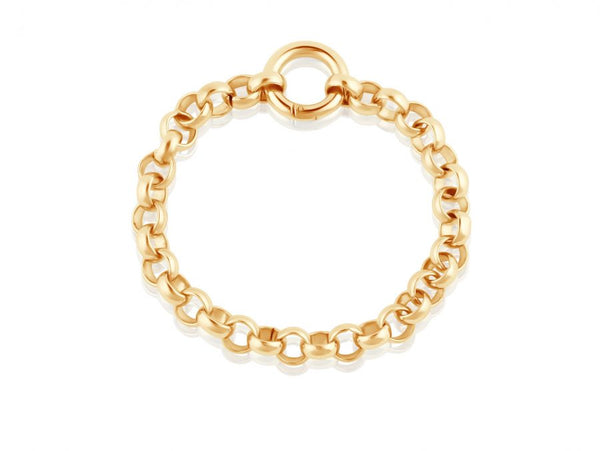 Cornelia Plated Brass Belcher Chain Bracelet With Lock - Gold