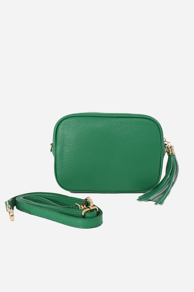 Bright Green Italian Leather Camera Bag