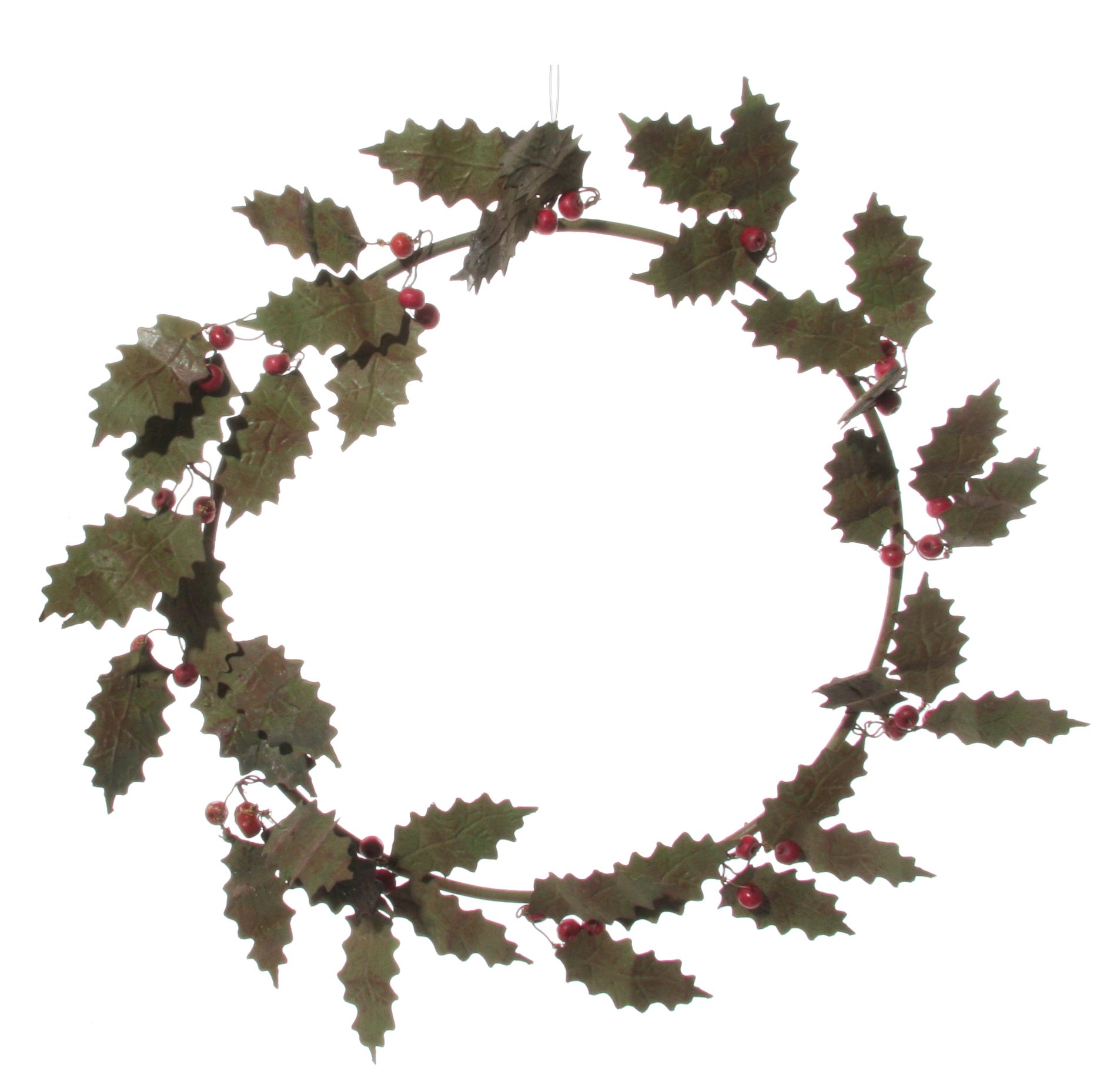 shishi-metal-holly-wreath-antique-greenred-beads-24cm