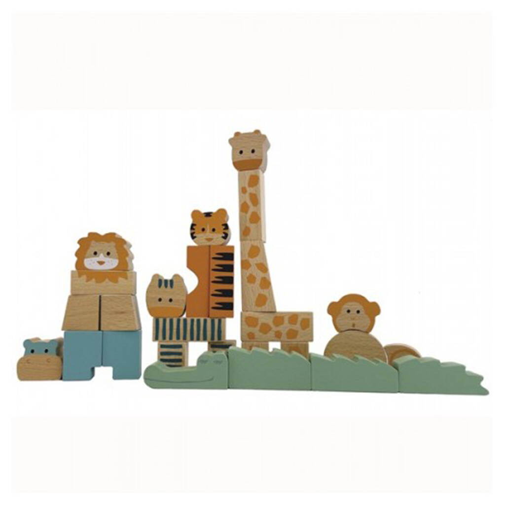 Eggmont Toys Animal Jungle Blocks Wooden Toy