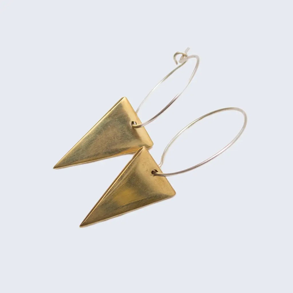 AARVEN Triangle Charm Small Hoop Earrings