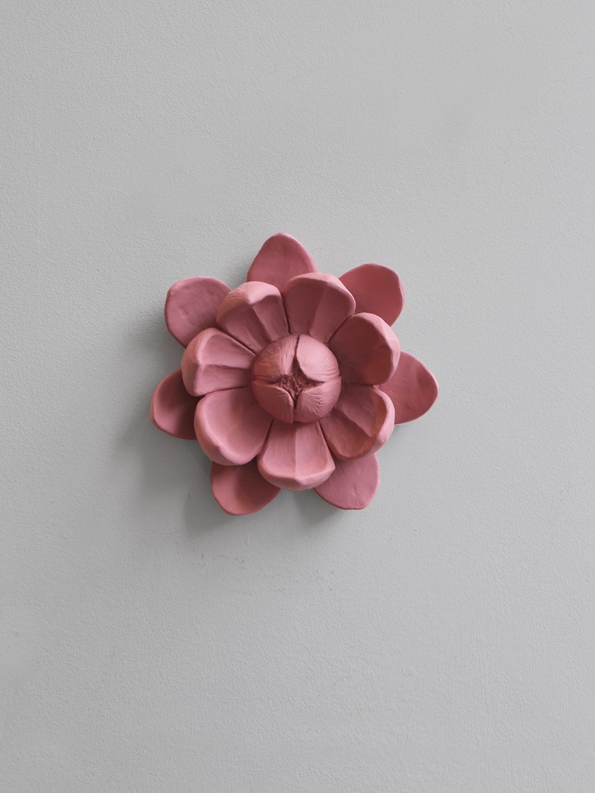 Iva Viana Lotus Flower - Dark Pink Plaster Sculpture Decor