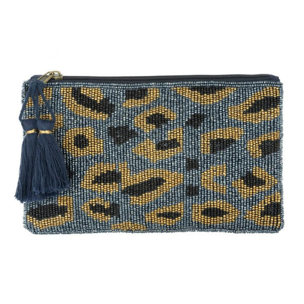 Canyon Beaded Pouch - Blue Leo