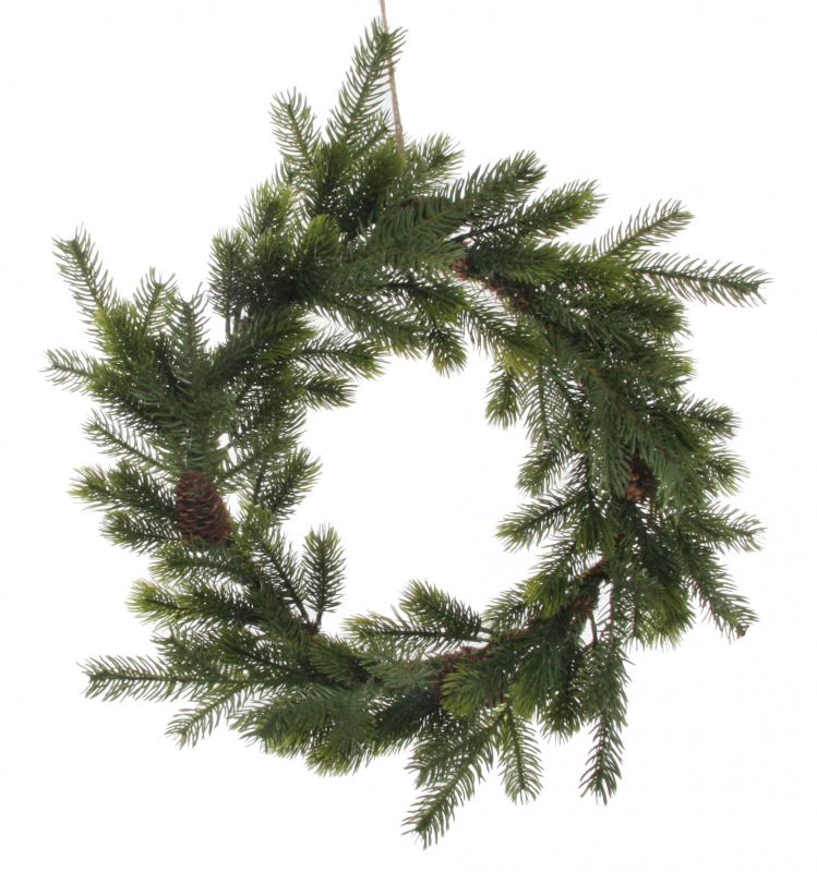 Shishi Green Fir Pine Wreath w/Pinecones 48cm