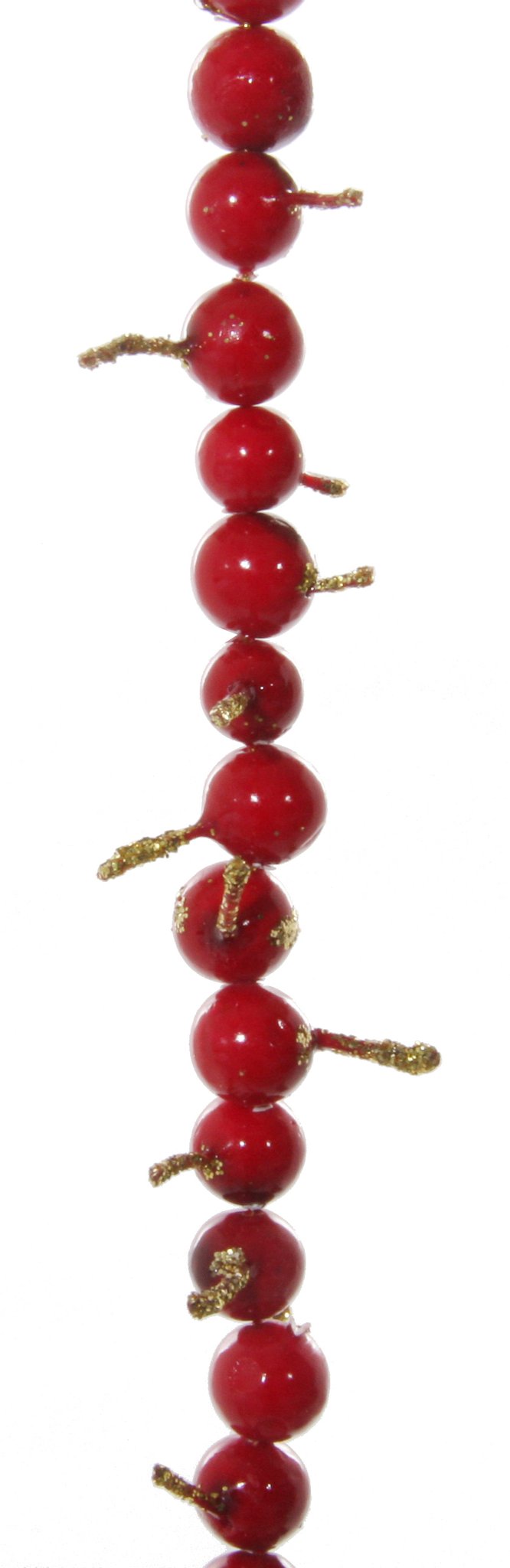 Shishi Red and Gold Glittered Berries Garland  100CM