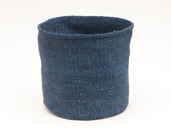 Large Denim Blue Woven Basket