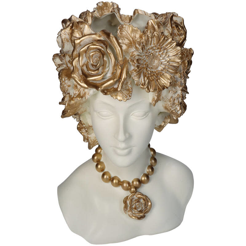 Melting Pot Bloempot Flower Head Goud 18 5x17x27cm