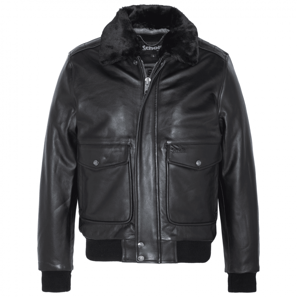 Schott NYC Lc 5531 X Leather Pilot Jacket Black
