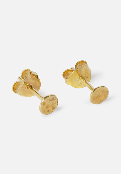 EL PUENTE Small Stud Earrings With Hammered Surface // Gold