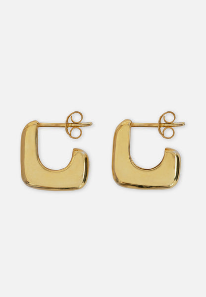 EL PUENTE Chunky Square Hoops // Gold