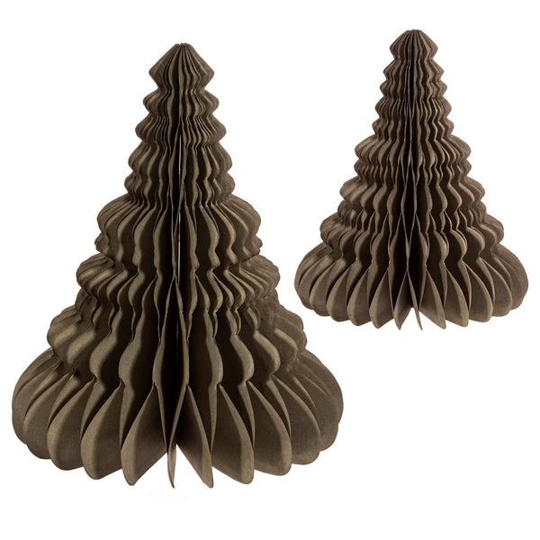 Sass & Belle  Grey Paper Honeycomb Tree Standing Decoration - Set Of 2