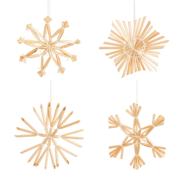 Sass & Belle  Small Straw Snowflake Decorations - Set Of 8