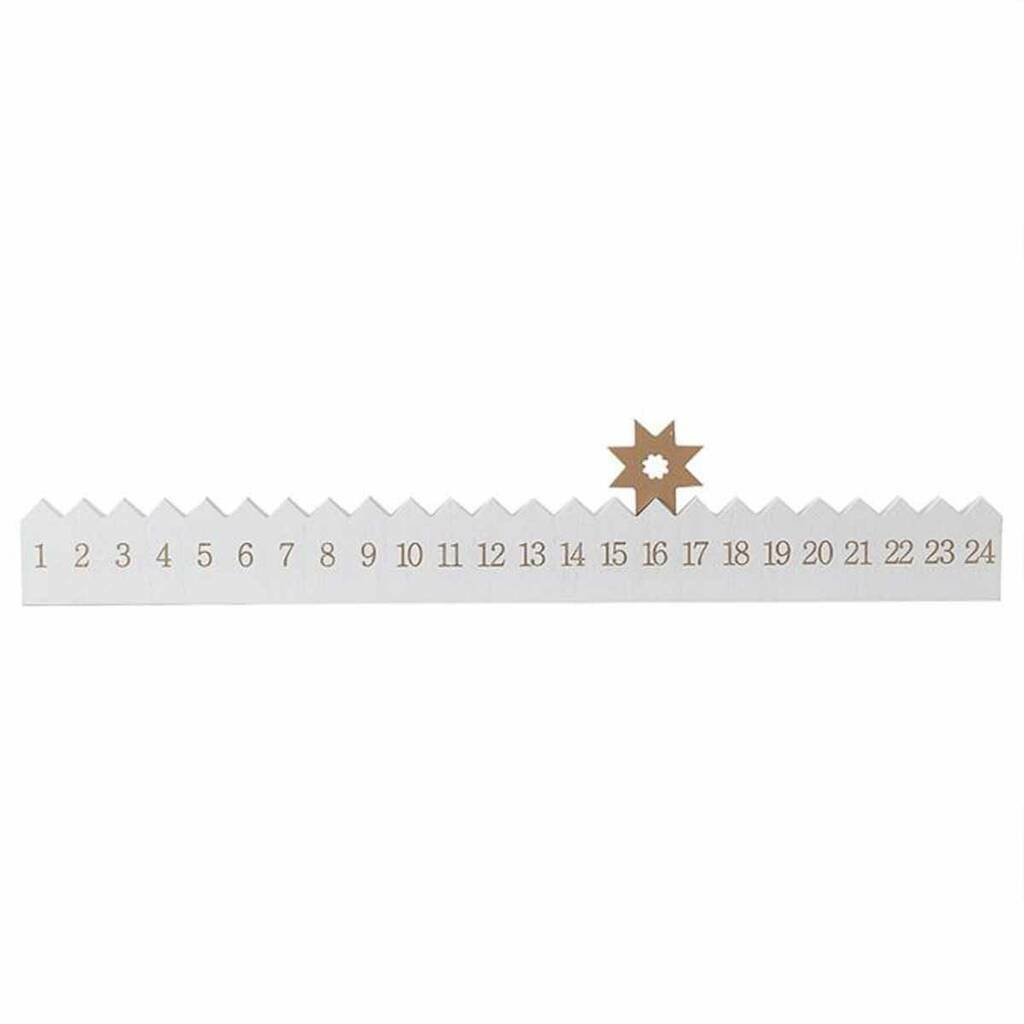 Ginger Ray White Countdown Wooden Advent With Star