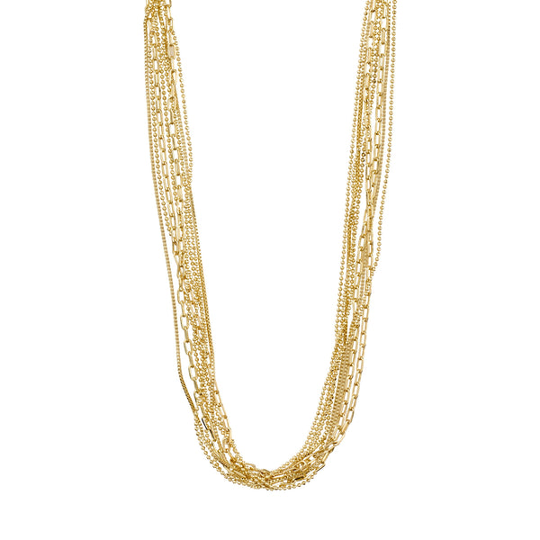 - Lily Gold Plated Multi Chain Necklace