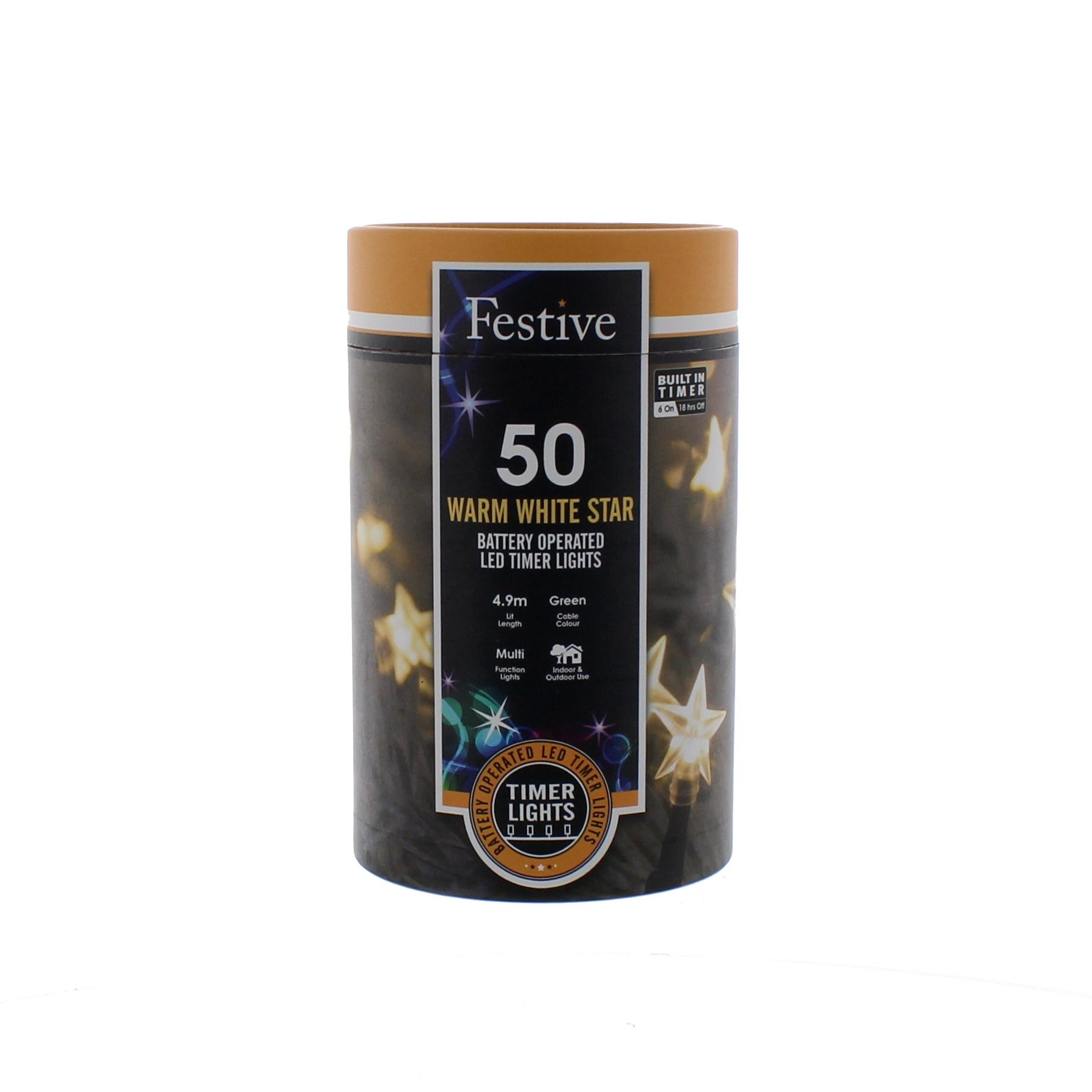 Festive 50 Battery Operated Timer Starlights