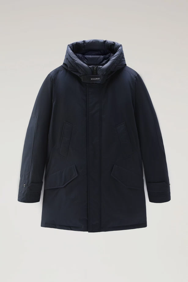 Woolrich Polar High Collar Parka Melton Blue