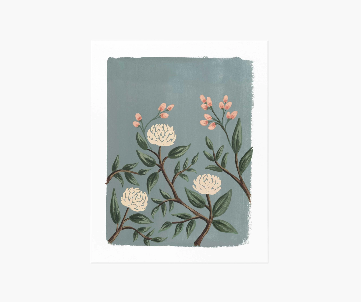 Painted Peonies Slate Art Print