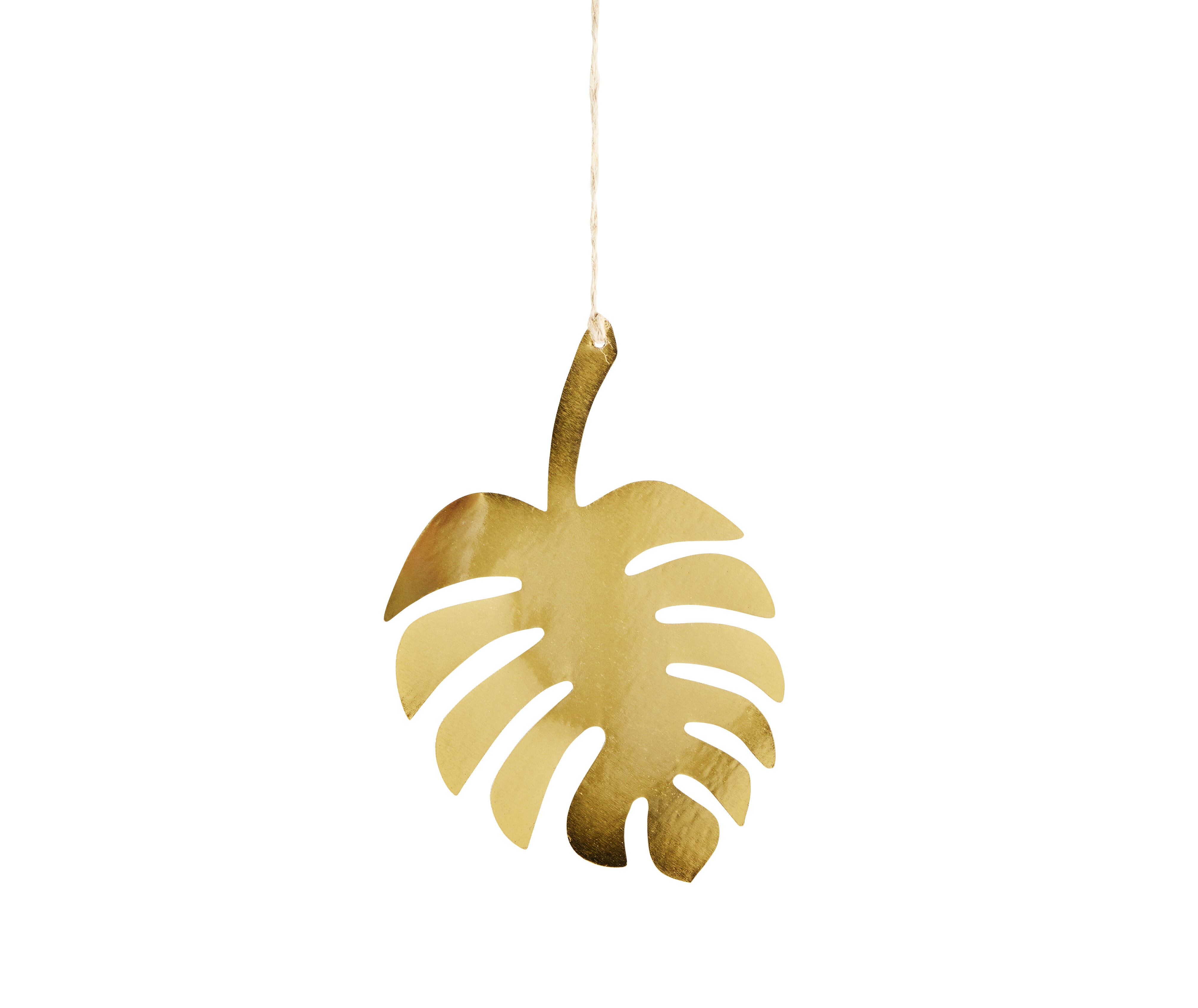 Brass Hanging Monstera Leaf