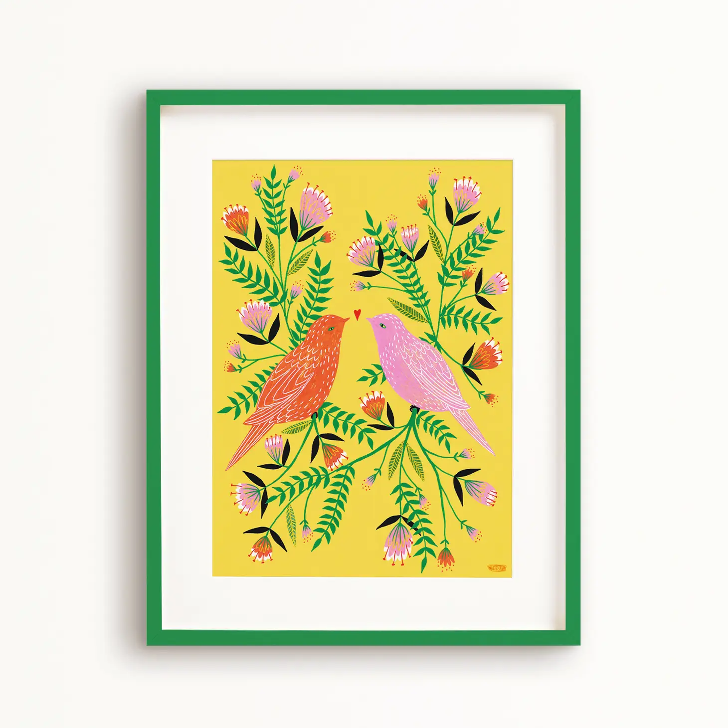 Lovebirds Poster A4 Art Print