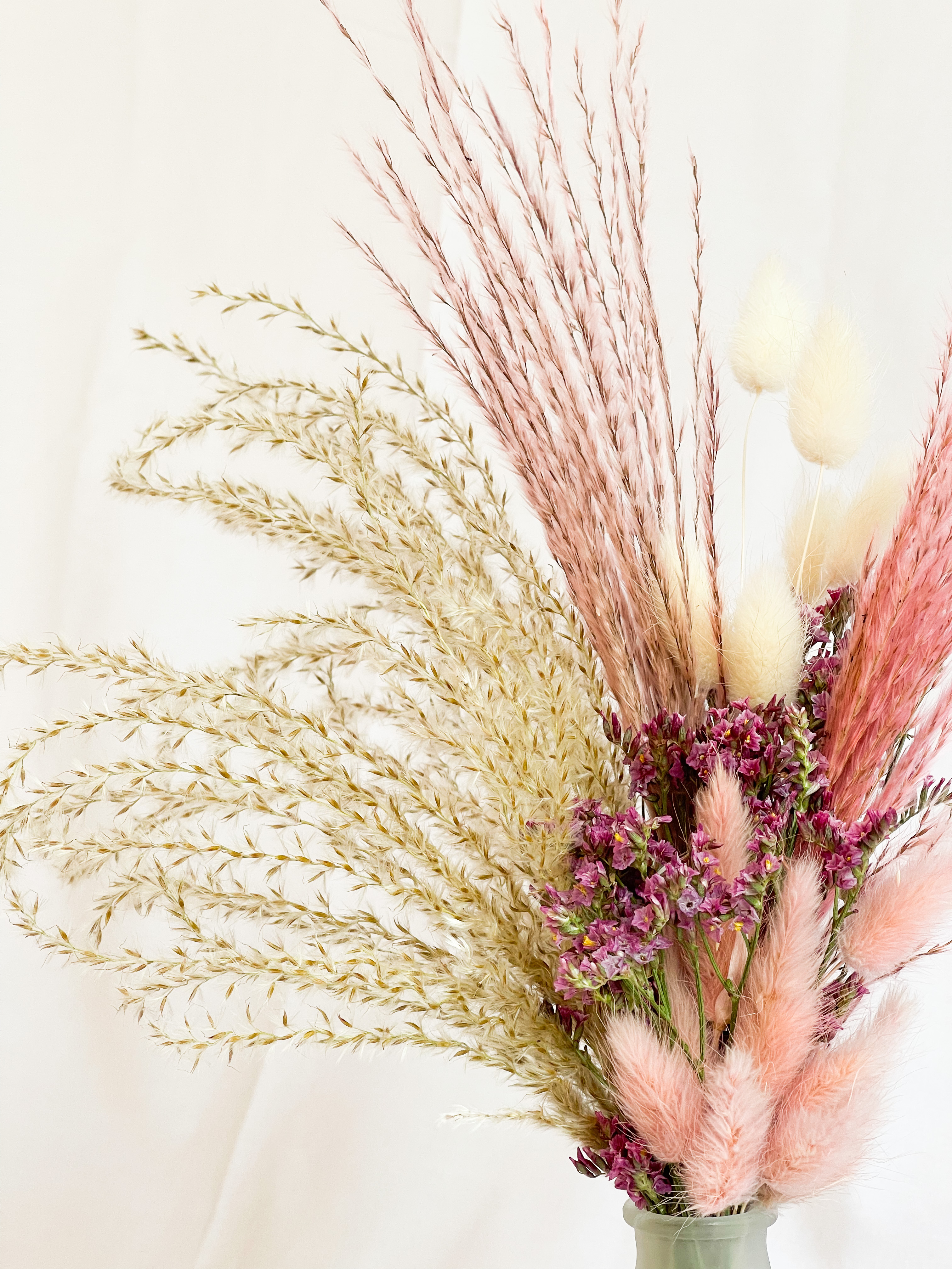 Pink Dried Everlasting Bud Vase